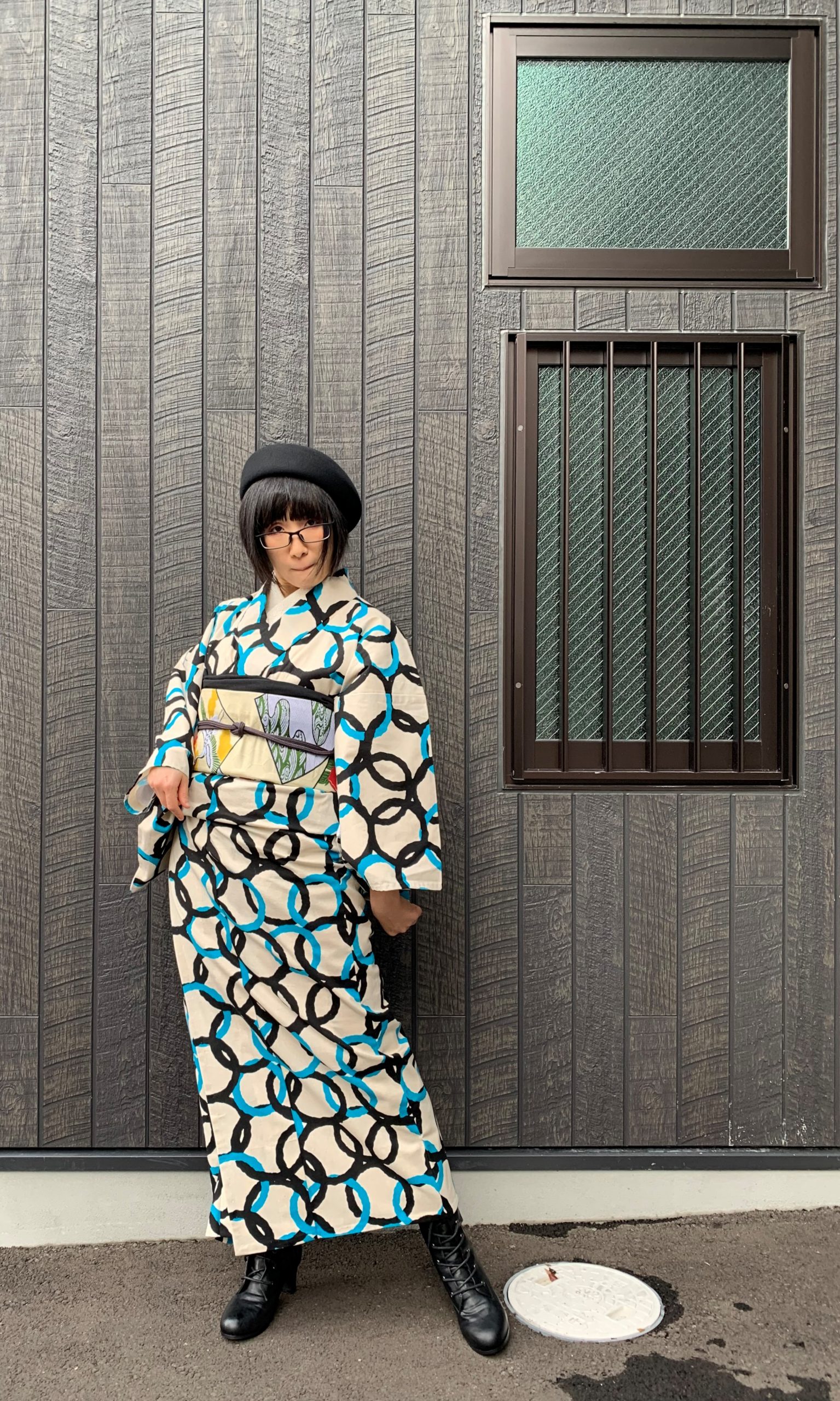 着物コーディネート5：スタッフイタノの大柄木綿着物 | 京都きもの町 official 着物あれこれブログ