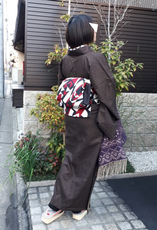 着物コーディネート10：スタッフイケDのカジュアルダウン色無地コーデ | 京都きもの町 official 着物あれこれブログ