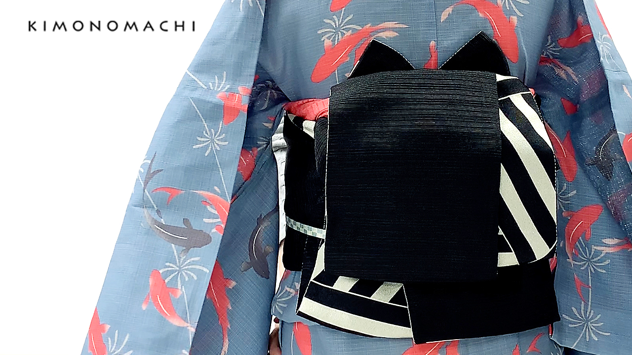 浴衣にも着物にも！半幅帯のネコミミ結び | 京都きもの町 official 着物あれこれブログ