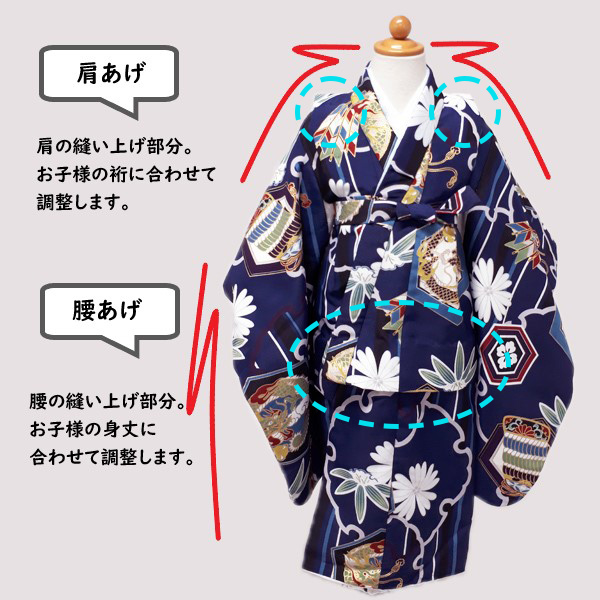 【送料込】七五三　被布　3歳　男の子　着付け方法付き 2025年3歳男の子おうちで簡単！七五三着物（被布セット）の着せ