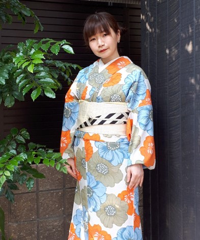 着物コーディネート29：スタッフmochidaの大花コーデ | 着物通販 京都  