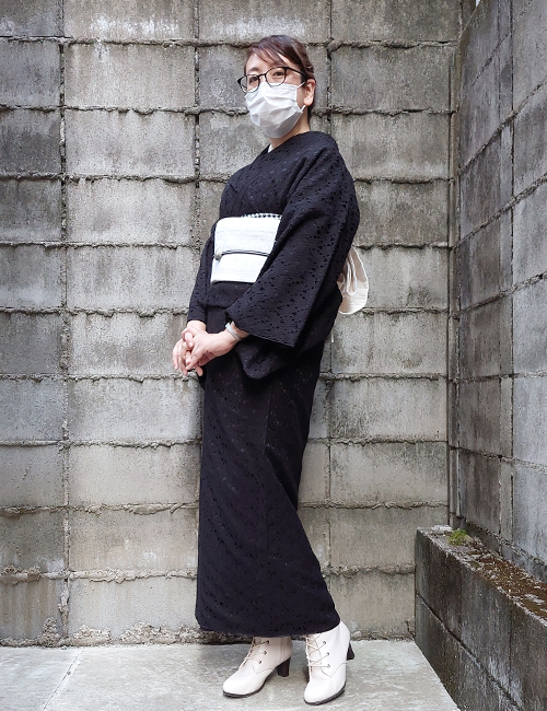 単衣着物 モノトーン オズ様 （O