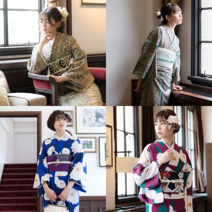 最終価格！【未使用】 しつけ付 チェックの着物 トールサイズ 正絹  