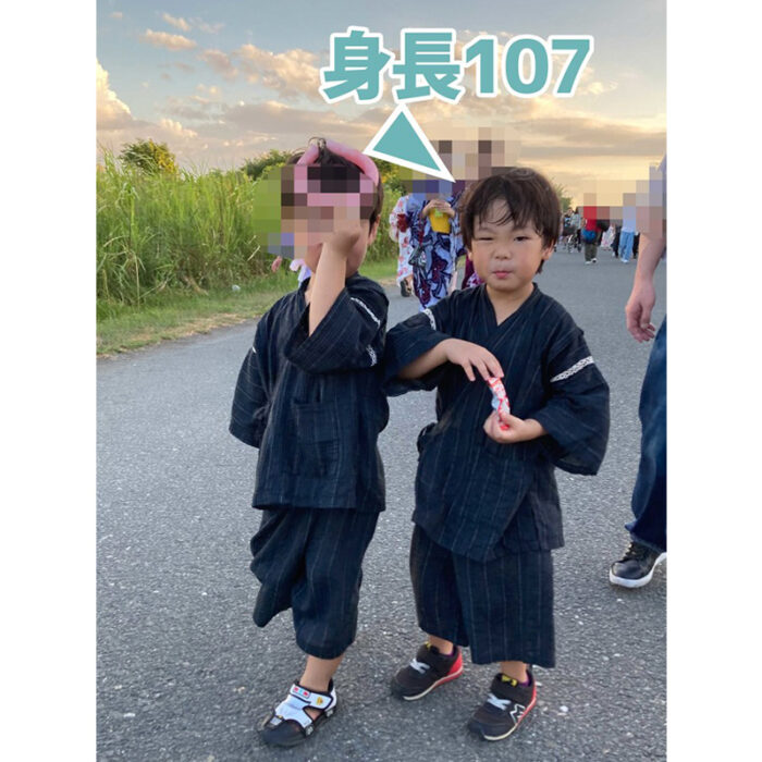 身長107cm（4歳6か月／体重18kg・がっしり体型）の画像